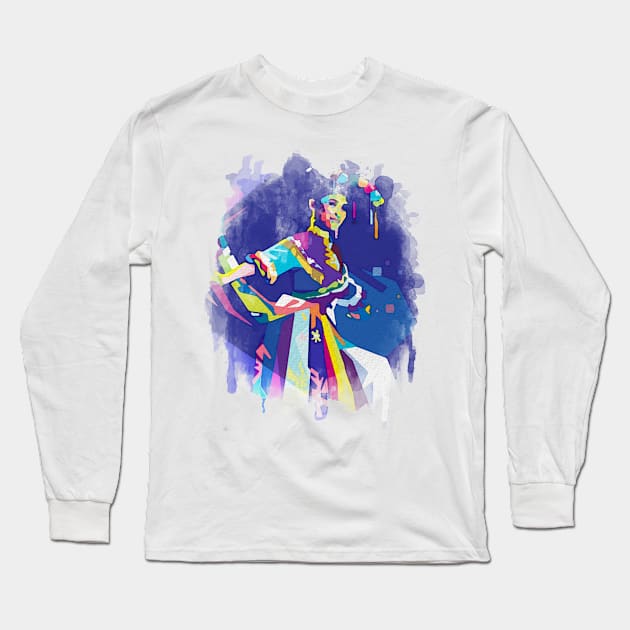 Yapong dance from Jakarta, Indonesian traditional art Long Sleeve T-Shirt by Mulyadi Walet